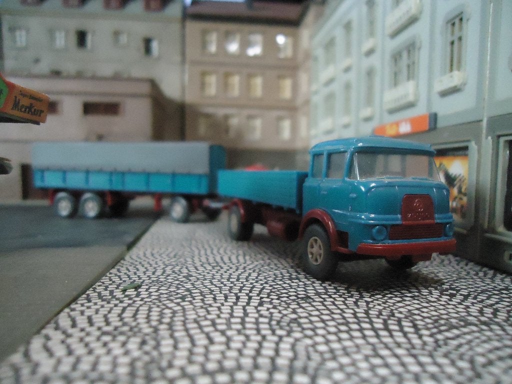 Krupp LF 806 - Wiking 486 + Ackermann aanh. 481, Ophalen of Verzenden, Gebruikt, Bus of Vrachtwagen, Wiking
