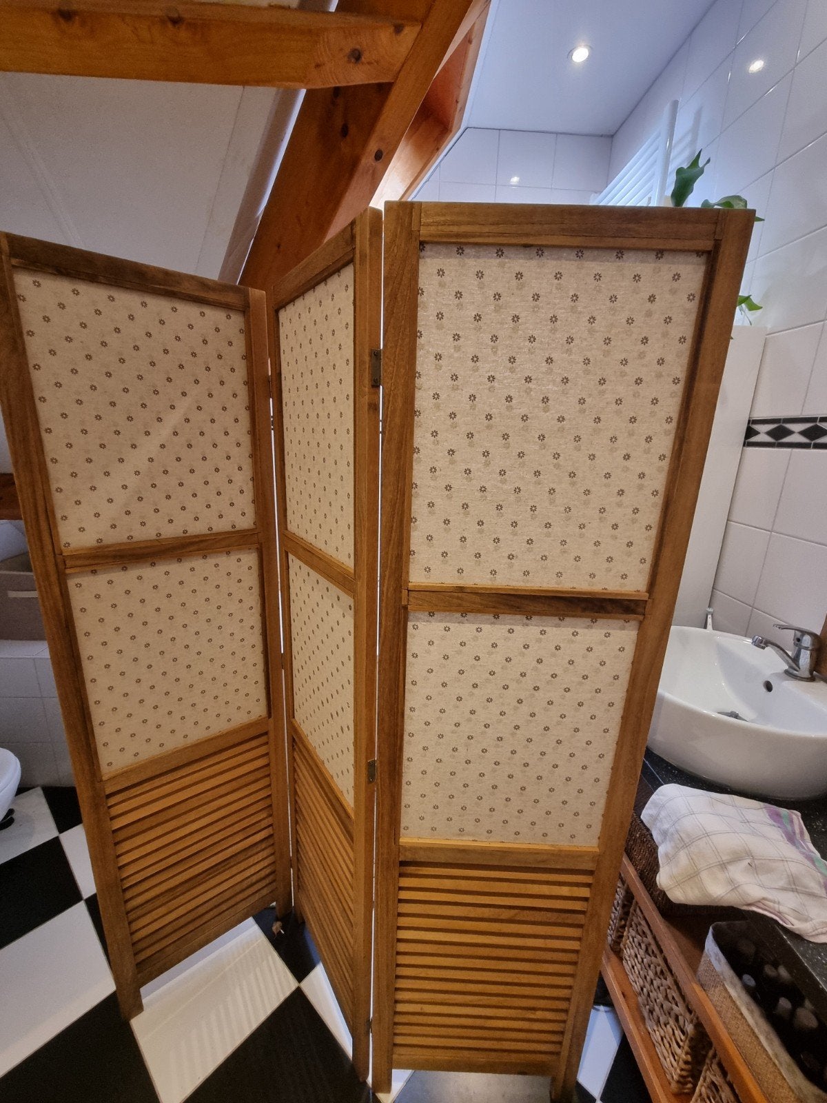 houten roomdivider/kamerscherm, Ophalen, Zo goed als nieuw