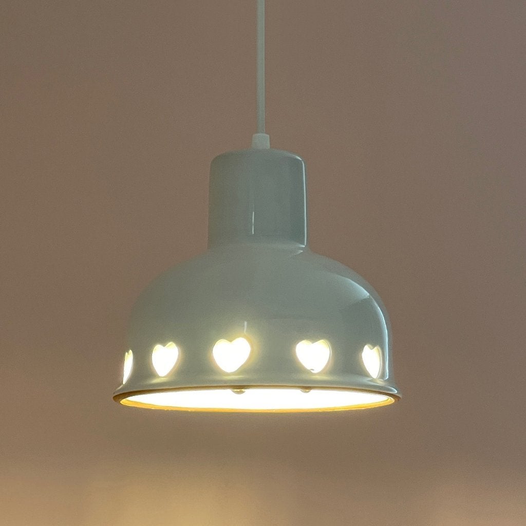 vintage keramiek LAMP en POT wit hartjes Deens Scandi boho, Overige materialen, Gebruikt, Mid Century vintage Scandinavisch design retro Nordic Deens MCM