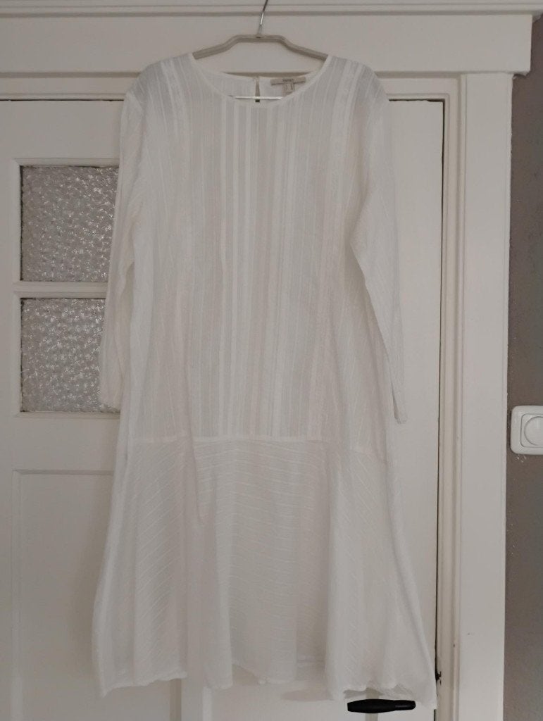 Te koop zomer jurk esprit met driekwart mouw, Kleding | Dames, Jurken, Beige, Maat 42/44 (L), Ophalen of Verzenden, Zo goed als nieuw