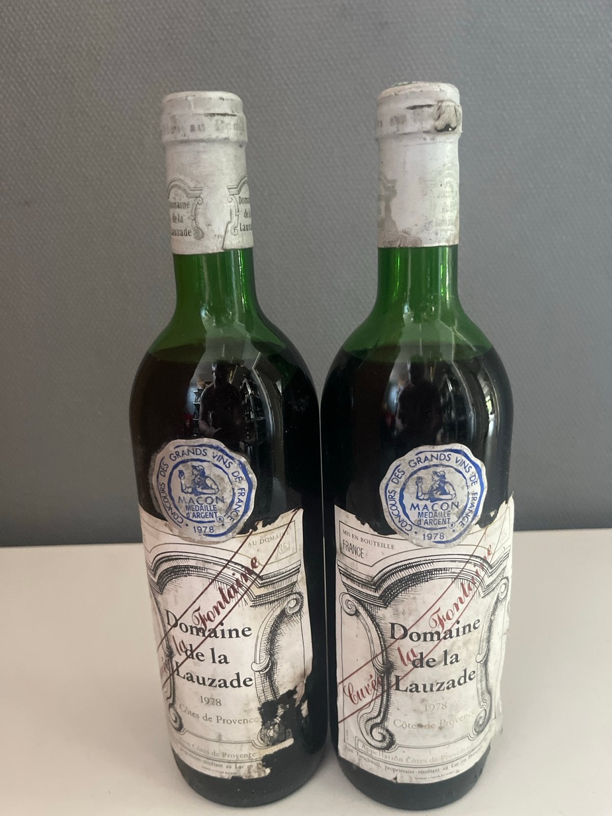Domaine de la Lauzade 1978 - 2 flessen, Gebruikt, Frankrijk, Ophalen of Verzenden, Rode wijn