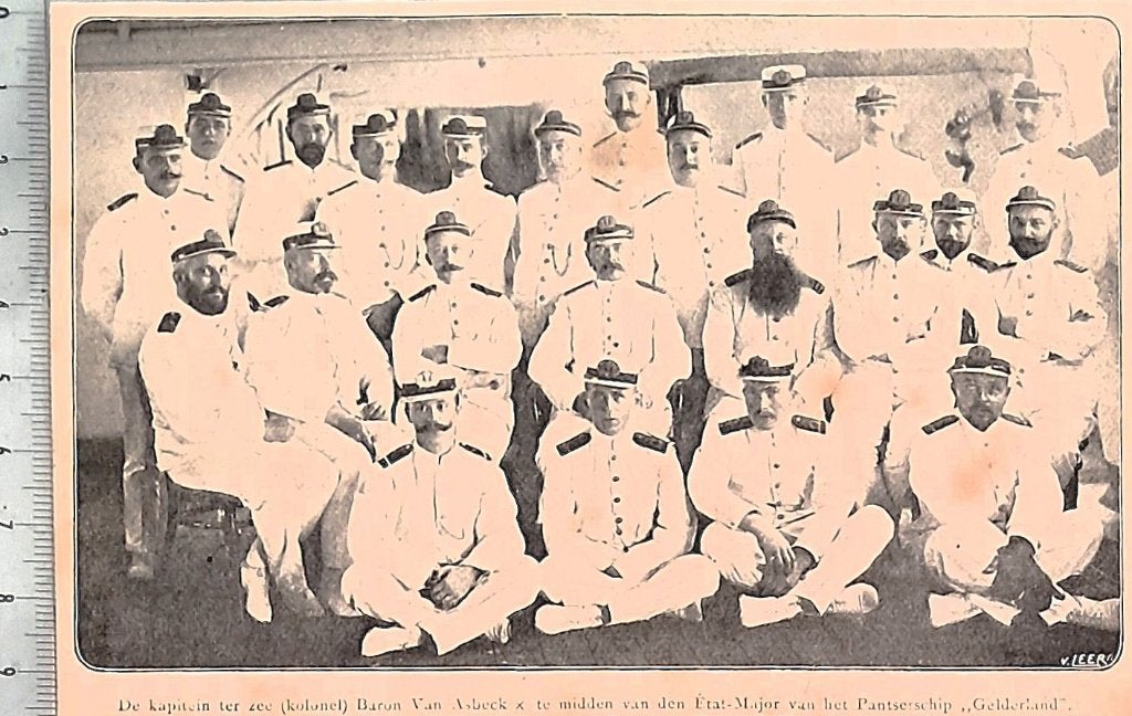 Marine 1908:kap.t.z. v.Asbeck & Etats-Major op MS Gelderland, Verzenden, Voor 1940, Gebruikt, Overige onderwerpen
