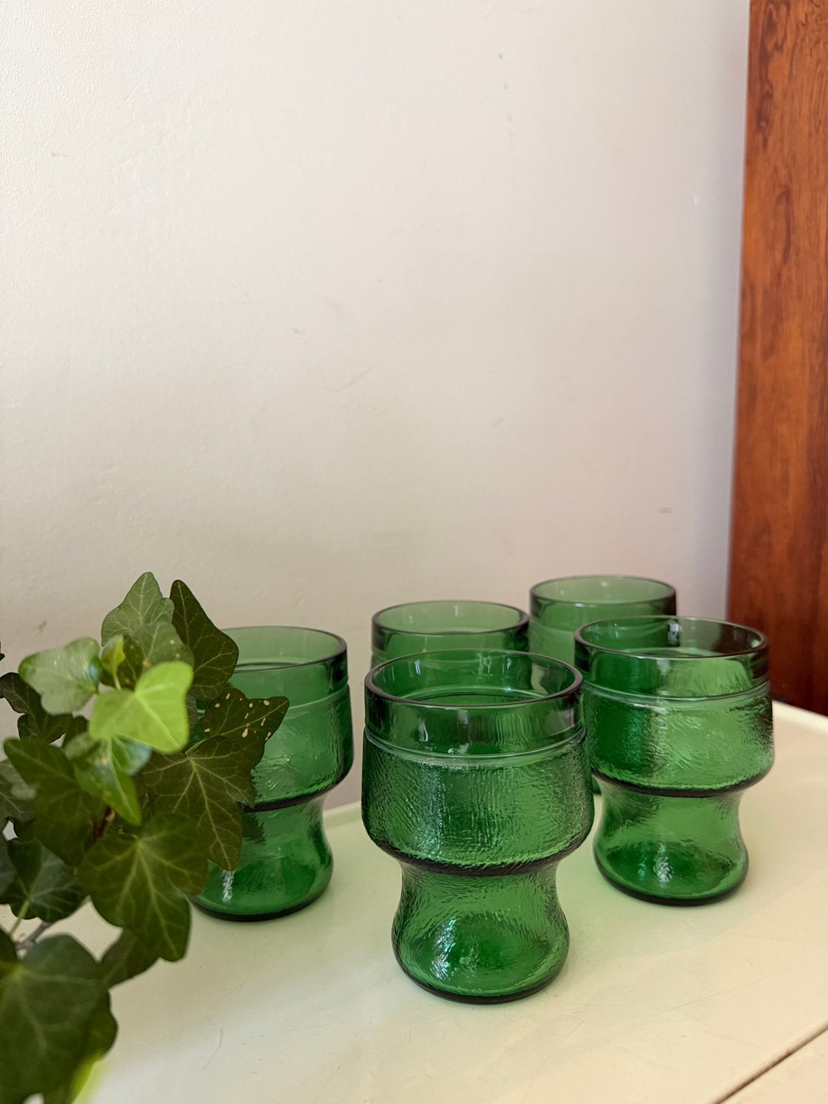Smaragdgroene glazen italiaan barware, Antiek en Kunst, Ophalen of Verzenden