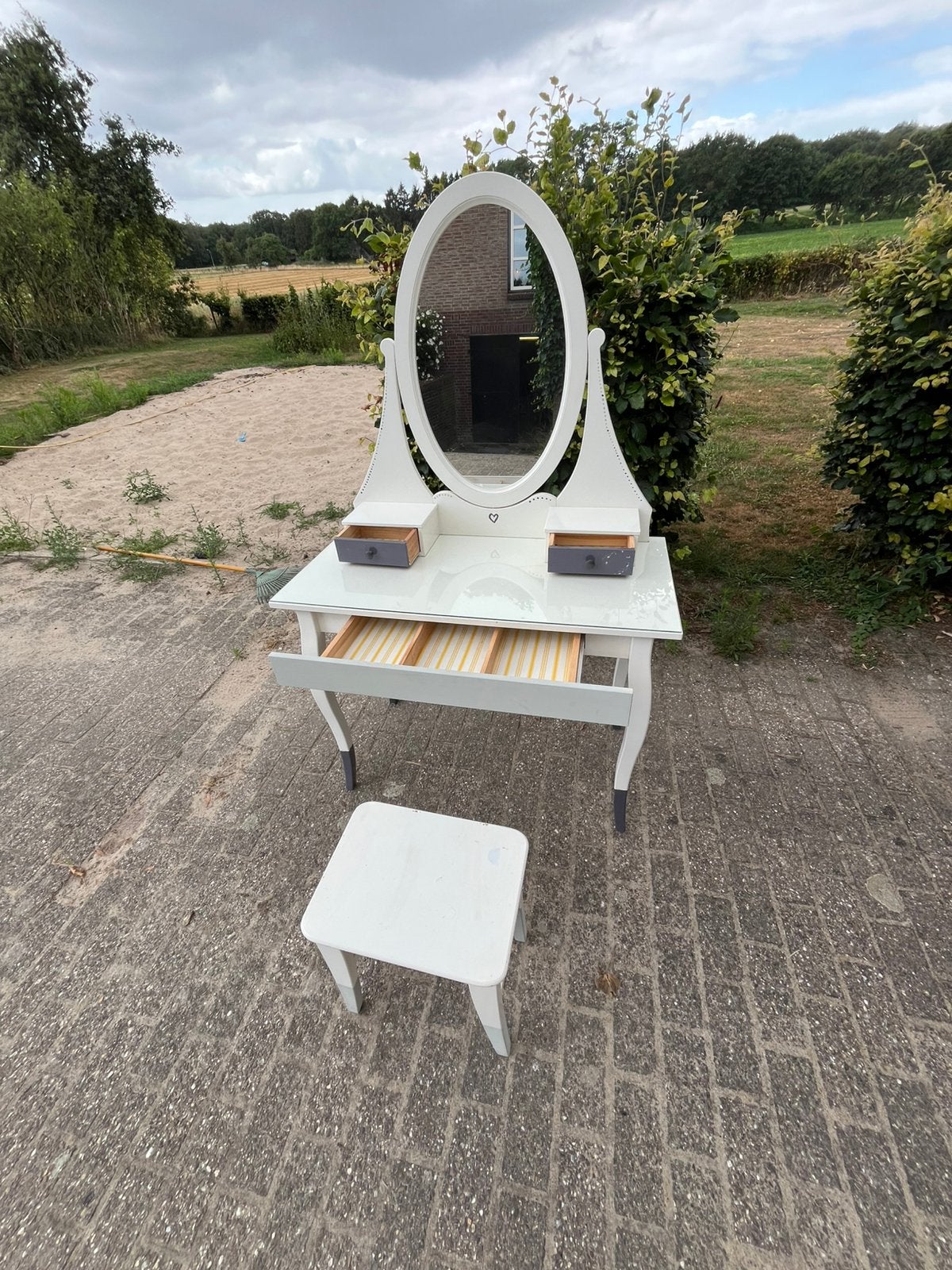 Ikea Hemnes kaptafel met kruk, Huis en Inrichting, Tafels | Kaptafels, Ophalen, Gebruikt, 100 tot 150 cm, 100 tot 150 cm