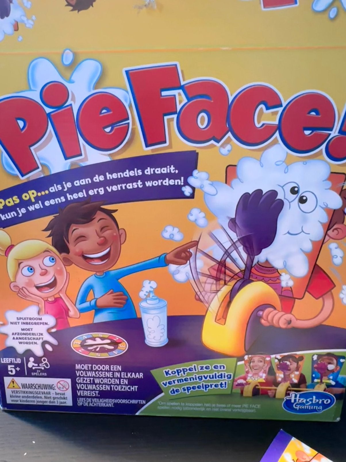 Pie face spel, Ophalen, Gebruikt