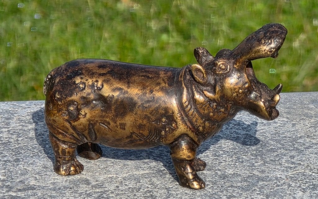 NIJLPAARD / bronzen beeld / 6,5 cm hoog, Ophalen of Verzenden, Wild dier, Beeldje of Figuurtje