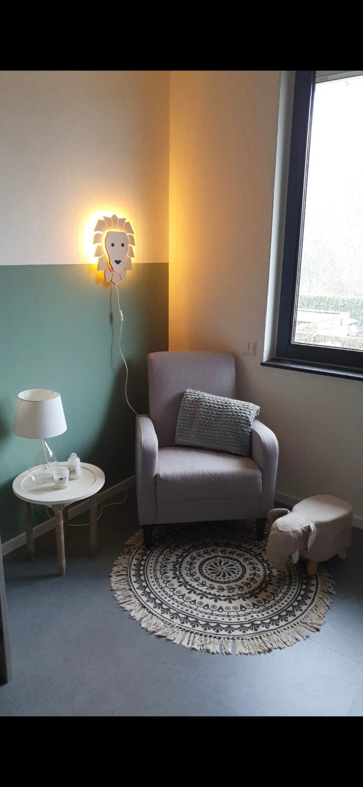 Toddie Leeuw Lamp - Houten Wandlamp Kinderkamer, Overige merken, Bruin, Ophalen of Verzenden, Zo goed als nieuw