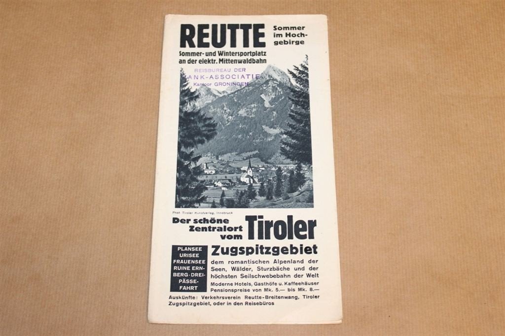 Zeldzame reisbrochure - Reutte & Tirol - Ca 1935, Ophalen of Verzenden, Zo goed als nieuw, Europa