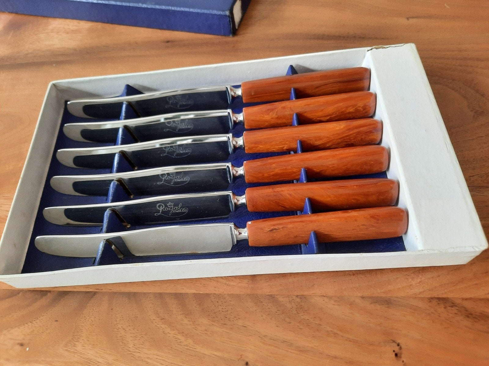 prachtige set van 6 messen 21 cm met benen/ hoornen heft, Antiek en Kunst, Ophalen of Verzenden