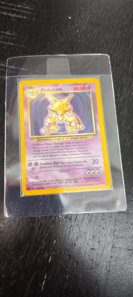 Alakazam Pokémon kaart Base Set 1999 (Holo), Ophalen of Verzenden, Gebruikt, Losse kaart, Foil