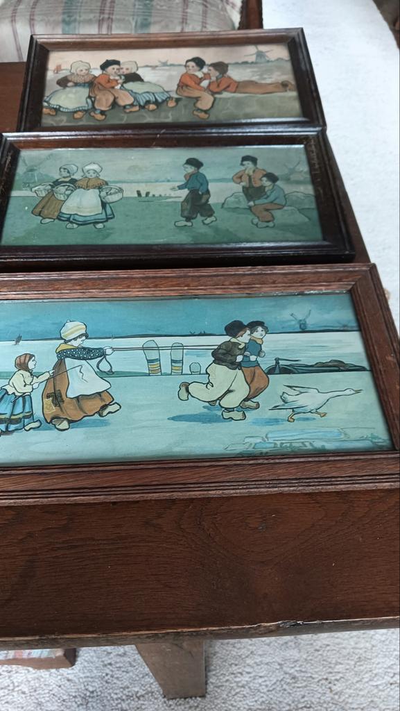 Drie vintage schilderijtjes van Ethel Parkinson, Ophalen of Verzenden