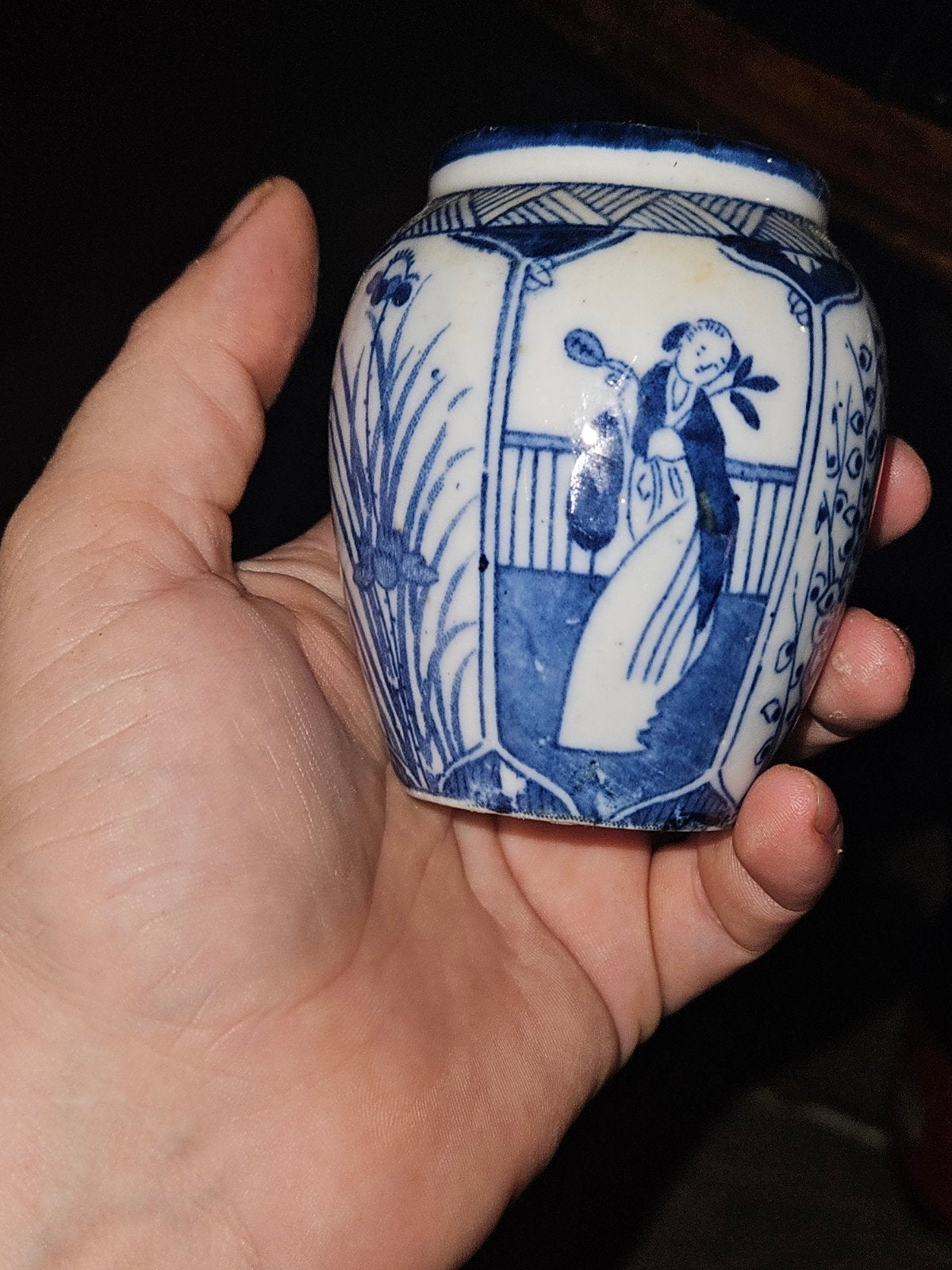 Antiek Mosa Lepelvaasje met Lange Lijs Decor (1900-1910), Ophalen of Verzenden