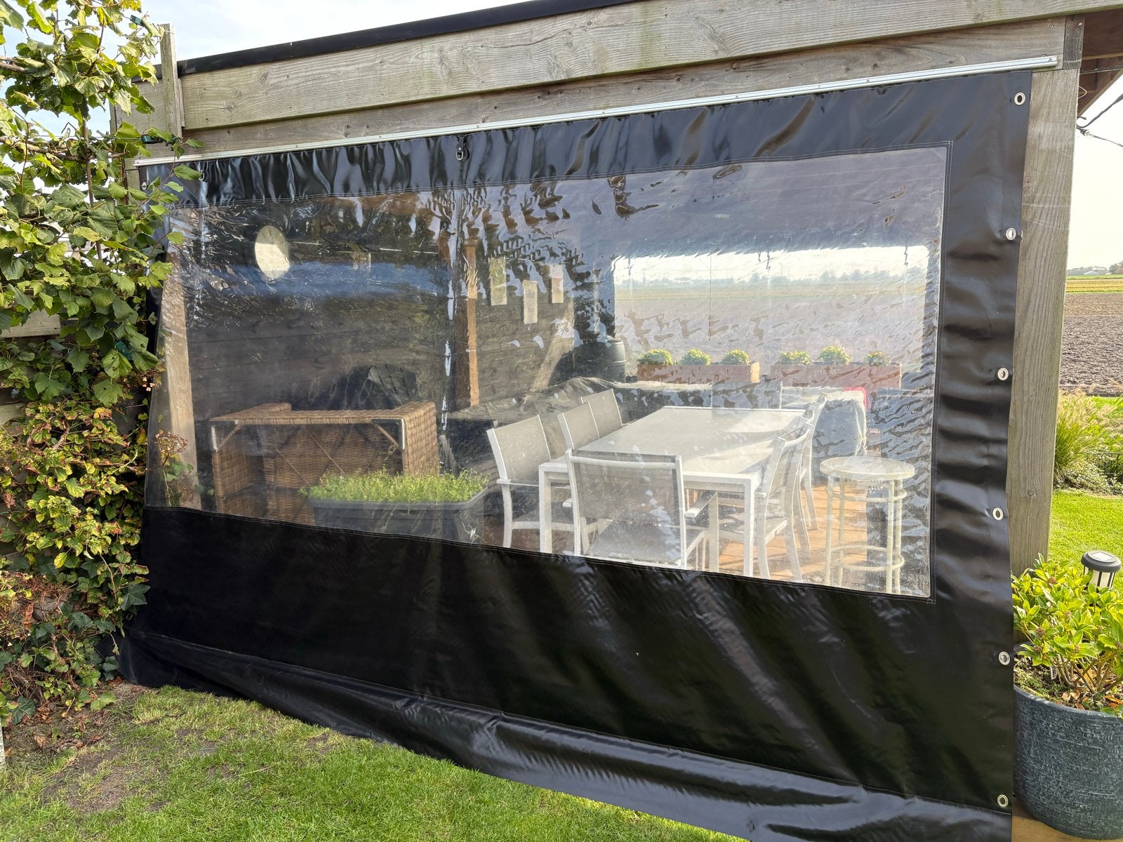 Verrandazeil / Zeil met venster - Zwart, Ophalen, Gebruikt, Overige typen, 150 tot 300 cm
