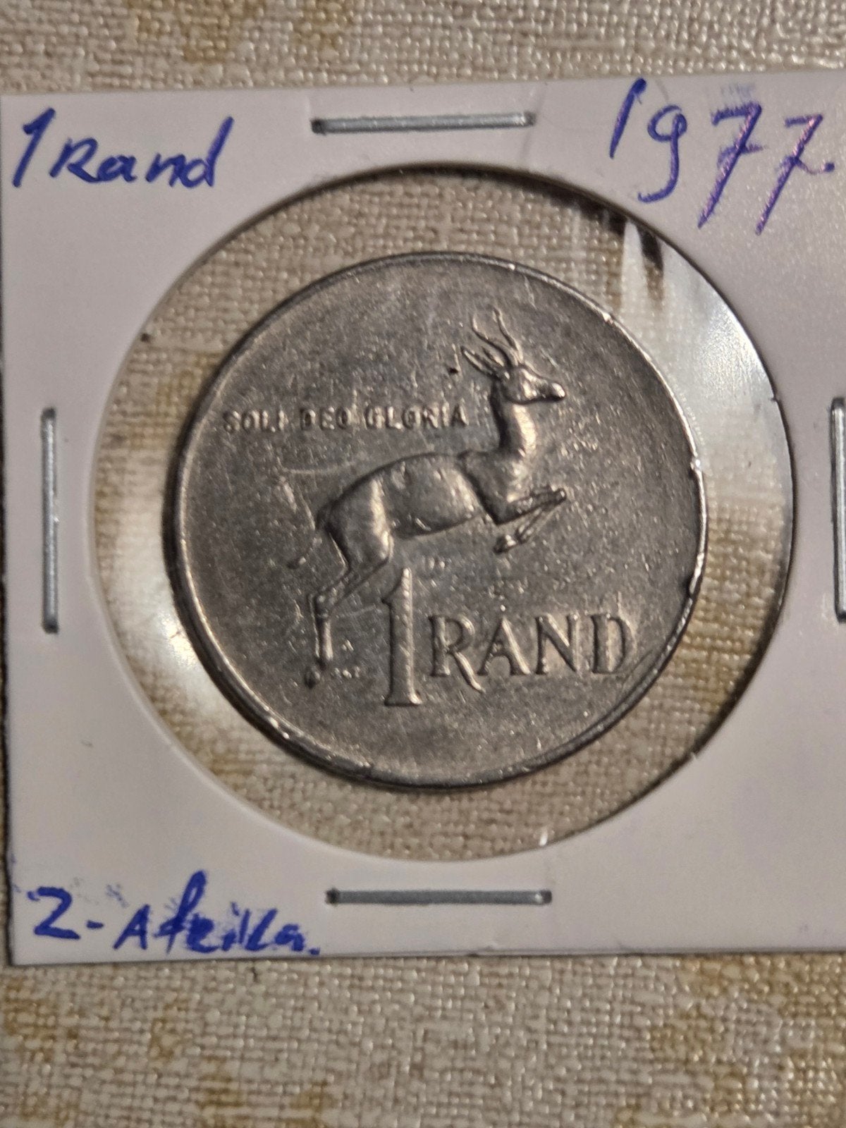 Zuid-Afrika 1 Rand munt 1977, Ophalen of Verzenden