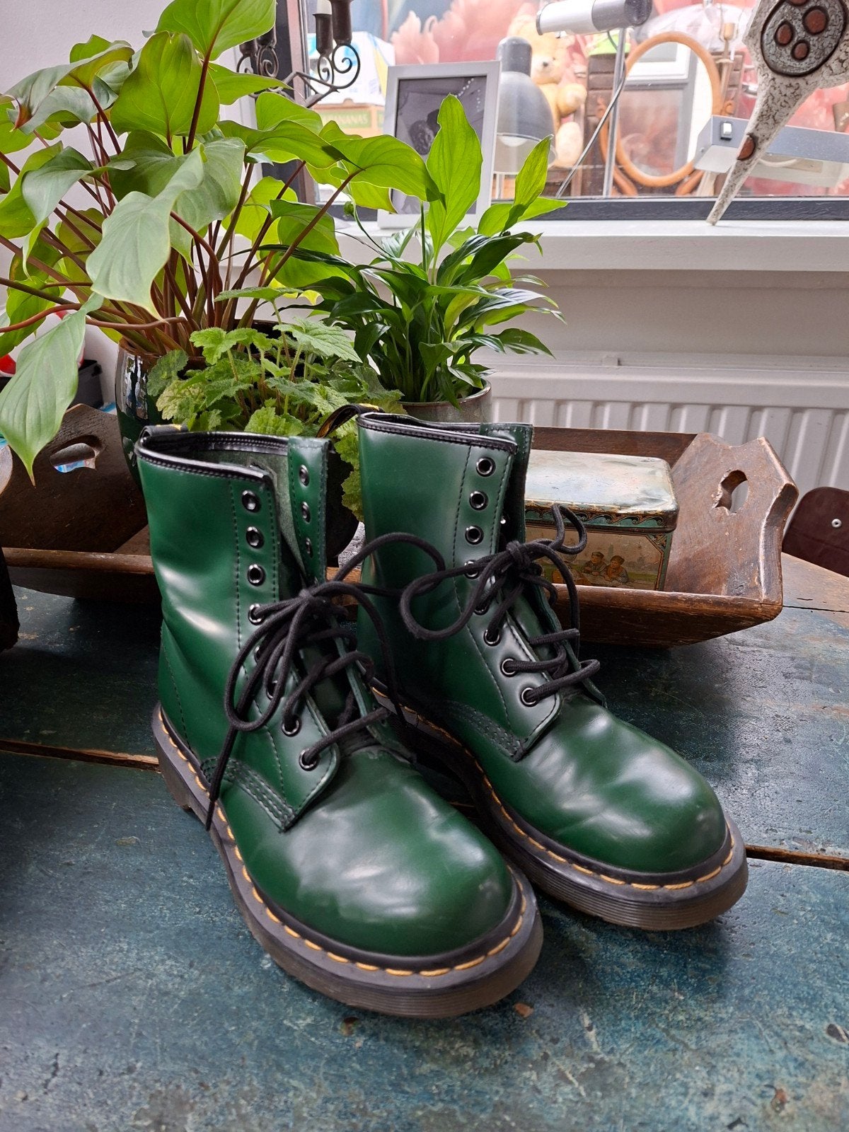Dr. Martens 1460 W groene leren laarzen maat 37, Kleding | Dames, Schoenen, Lage of Enkellaarzen, Ophalen of Verzenden, Groen