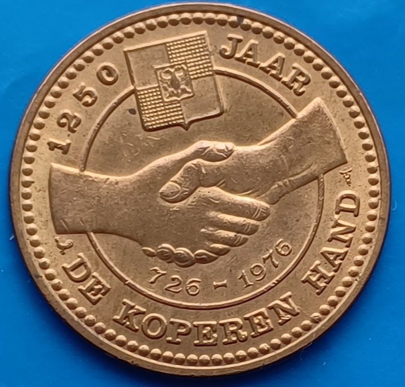Penning Westervoort 1250 jaar - De Koperen Hand 1976, Verzenden, Overige materialen, Nederland