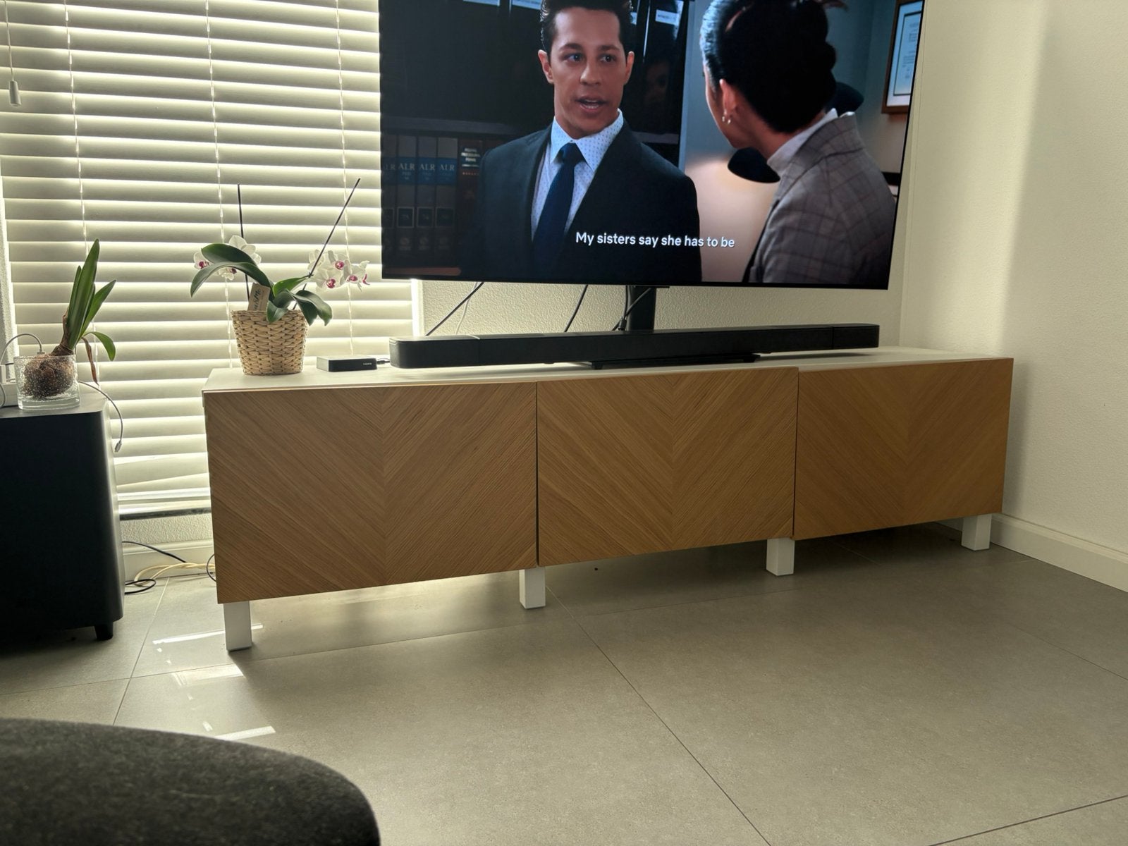 Tv-meubel met deuren, Ophalen, Gebruikt, 150 tot 200 cm, Minder dan 100 cm