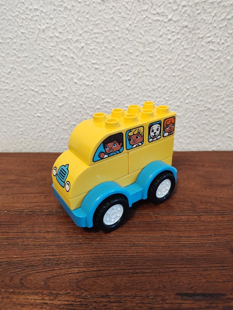 LEGO DUPLO Mijn Eerste Bus 10851 – Geel/Blauw – Nieuwstaat, Overige thema's, Ophalen of Verzenden, Zo goed als nieuw, Compleet