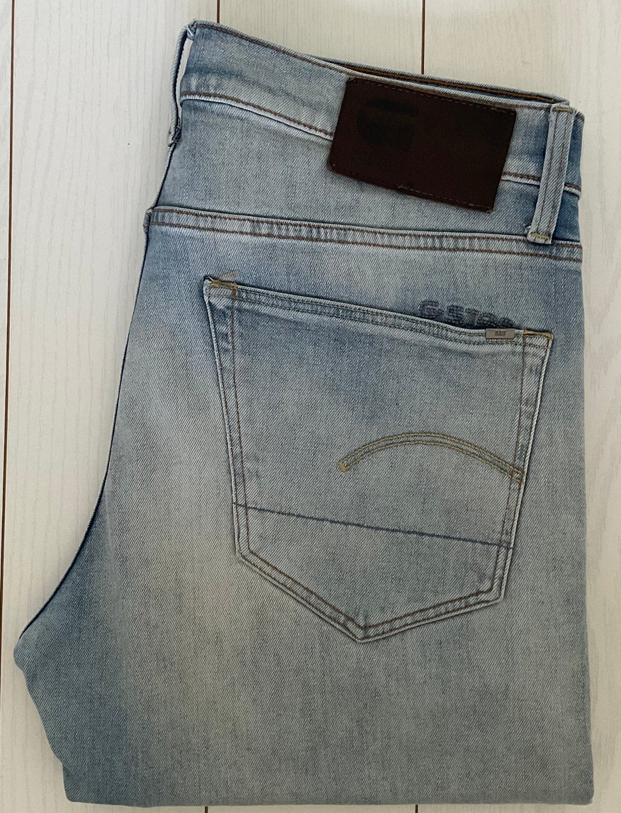 G-Star 3301 Slim Jeans W32 L34, Ophalen of Verzenden, Gedragen, Blauw, W32 (confectie 46) of kleiner