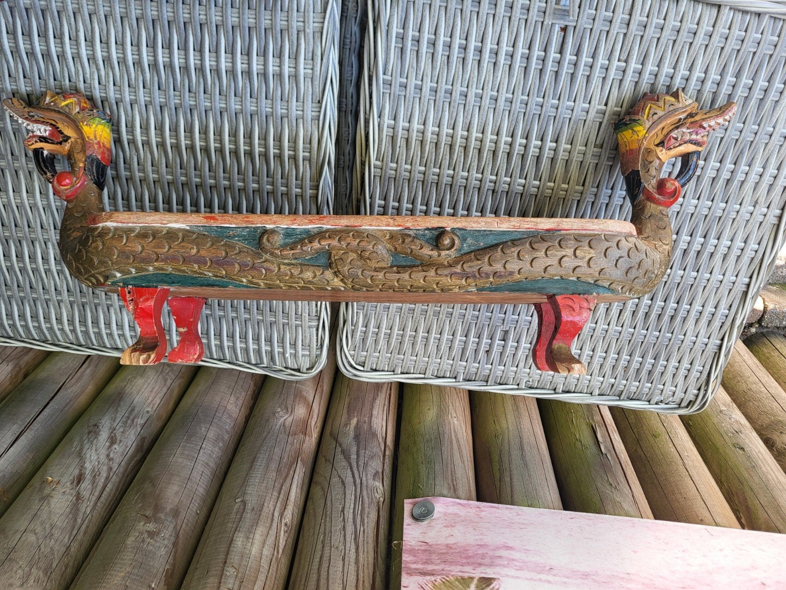 Uniek houten Mancala spel - Handgesneden draken, Een of twee spelers, Ophalen, Gebruikt
