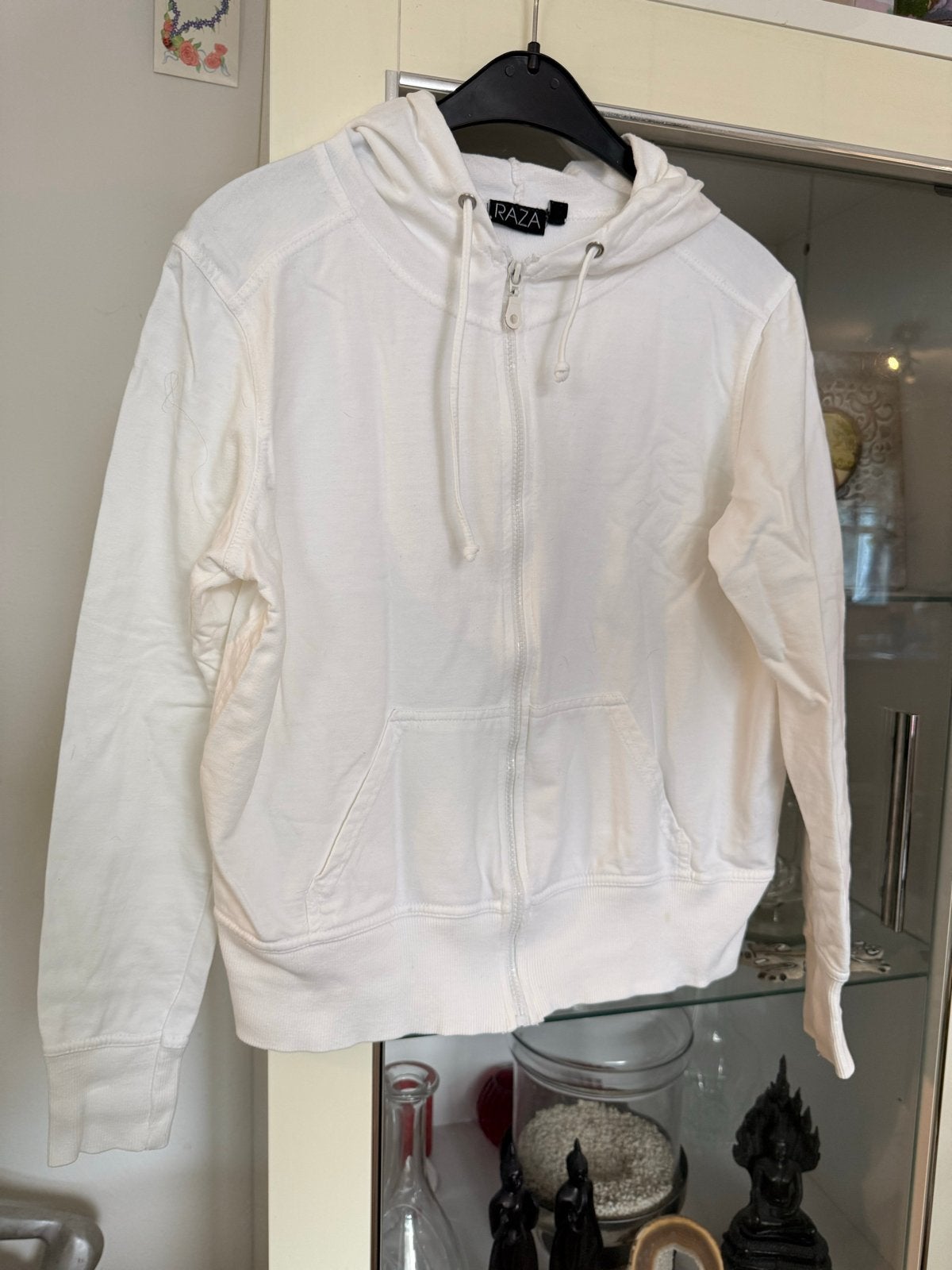 Witte hoodie met rits - Raza - Maat L, Kleding | Dames, Ophalen of Verzenden, Gedragen, Maat 42/44 (L), Wit