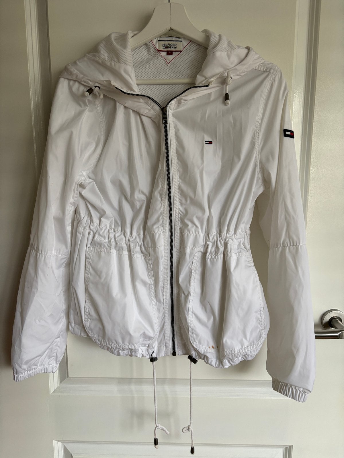 Wit Tommy Hilfiger Denim jasje met capuchon - maat S, Verzenden, Gedragen, Maat 36 (S), Wit