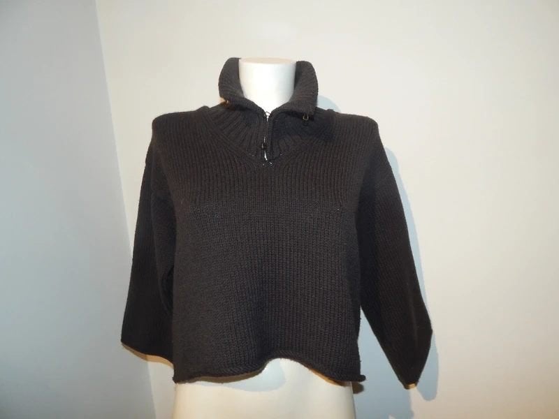 Annette Gortz chocolade bruin vest opstaande kraag 38