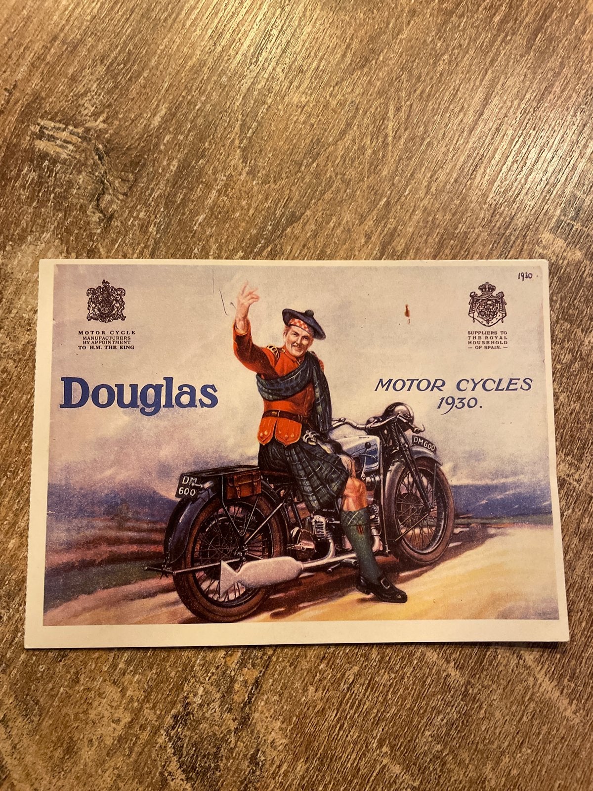 Douglas Motorfietsen 1930 - Vintage Ansichtkaart - Repro, Ophalen of Verzenden, 1980 tot heden, Ongelopen, Voertuig