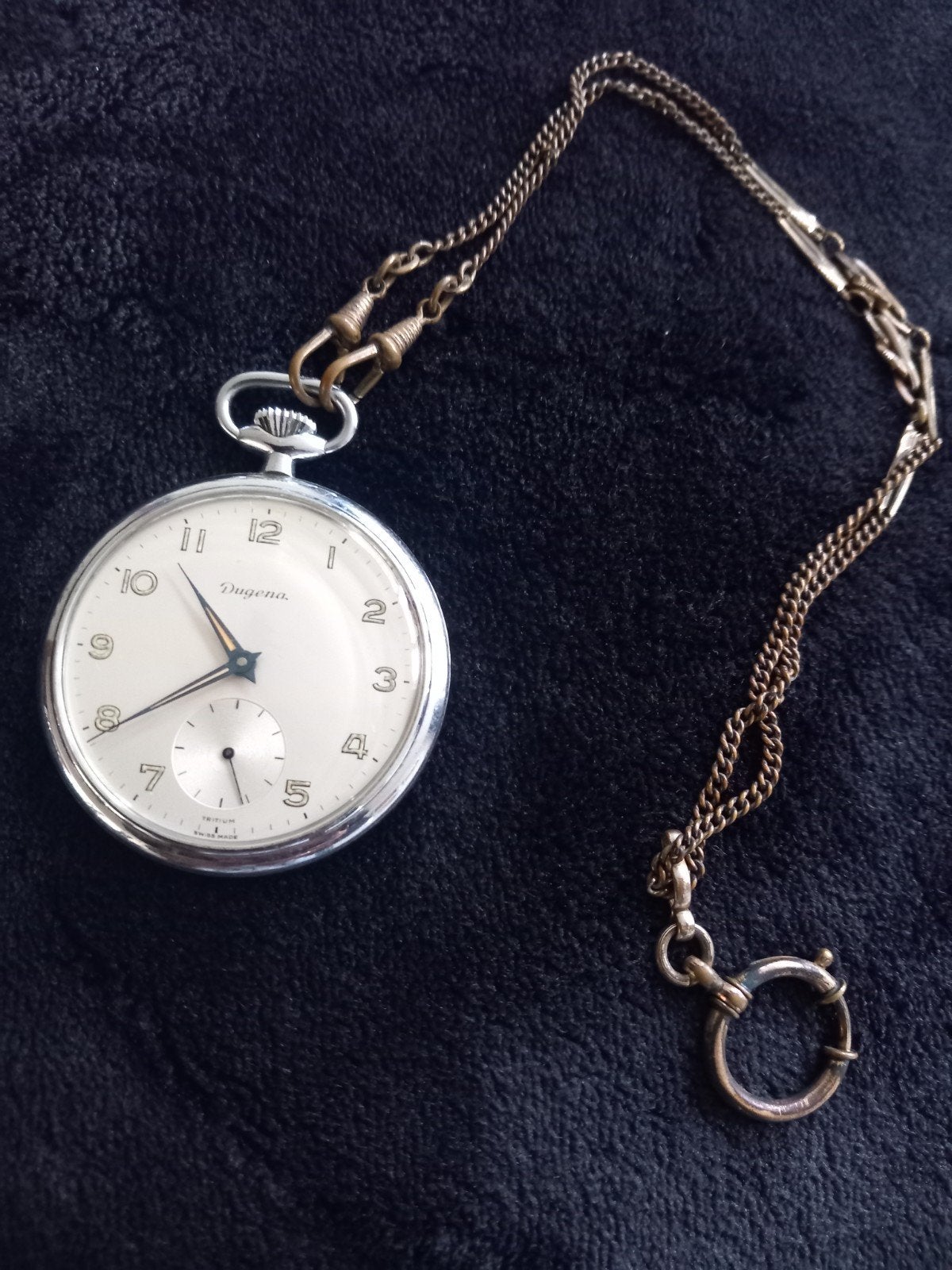 zakhorloge met ketting, Overige merken, Zakhorloge, Gebruikt, Staal