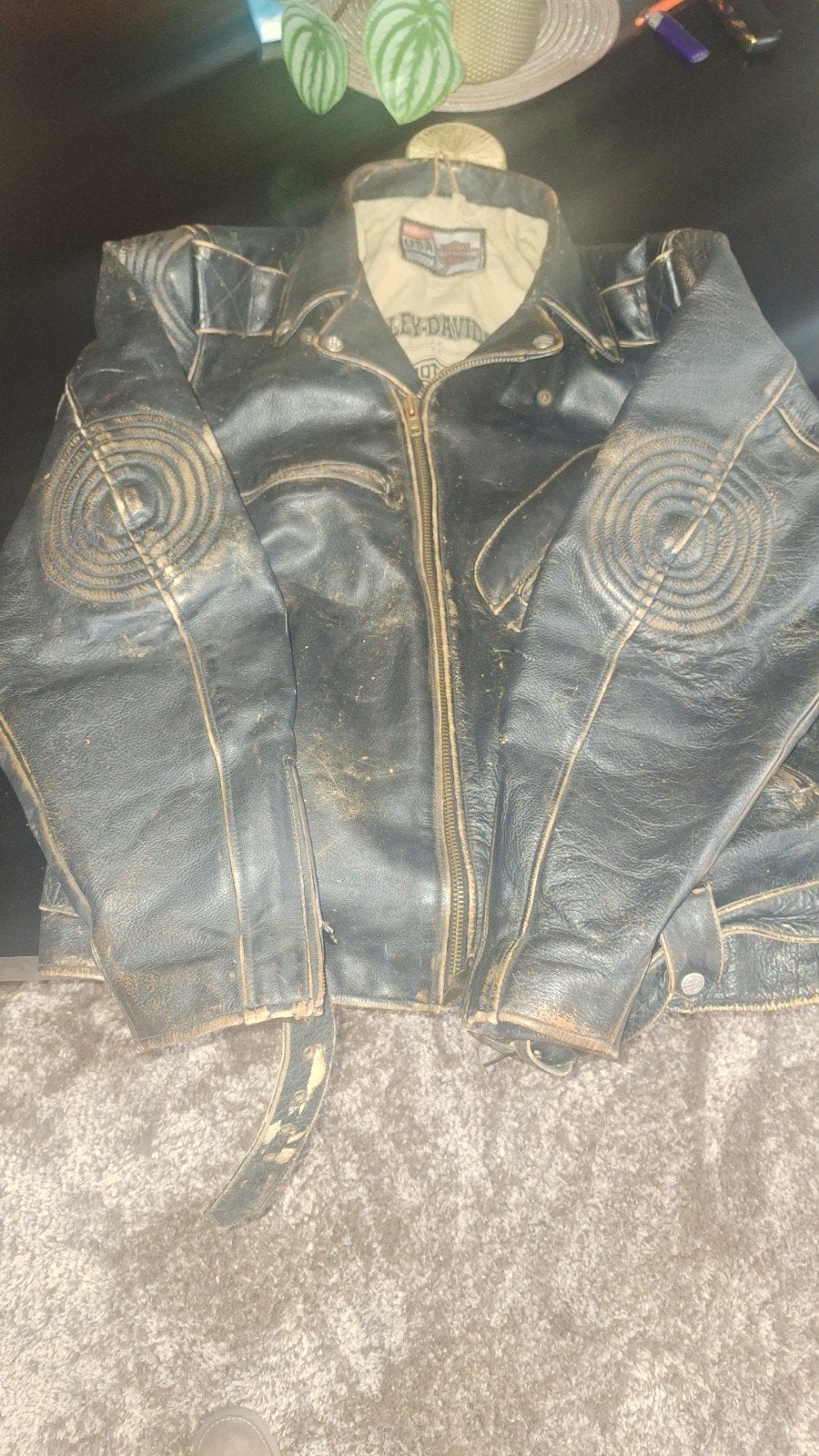 Harley-Davidson Leren Jas - Vintage Stijl, Ophalen, Jas | leer