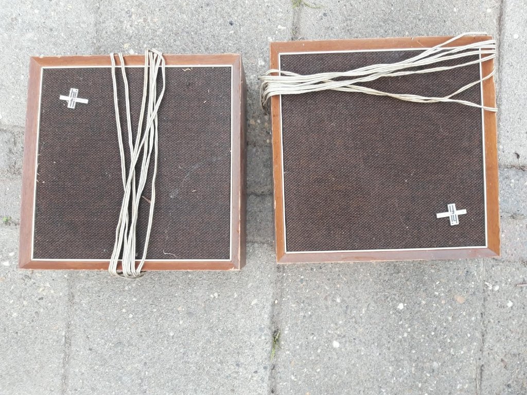 Philips 22RH413 vintage luidsprekers – paar ongetest, Ophalen, Philips, Gebruikt, Inclusief kabels