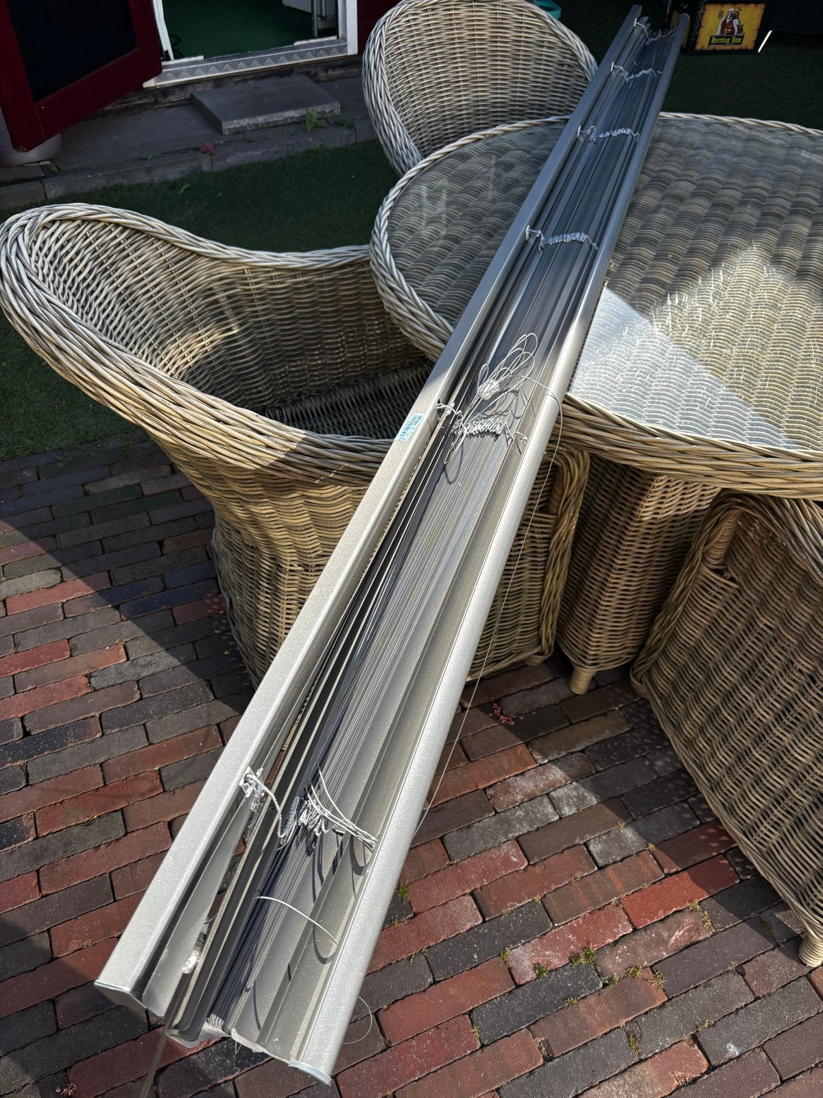 Luxaflex jaloezieën 2,76m breed, bon aanwezig, Ophalen, Gebruikt, 250 cm tot 450 cm, Overige typen