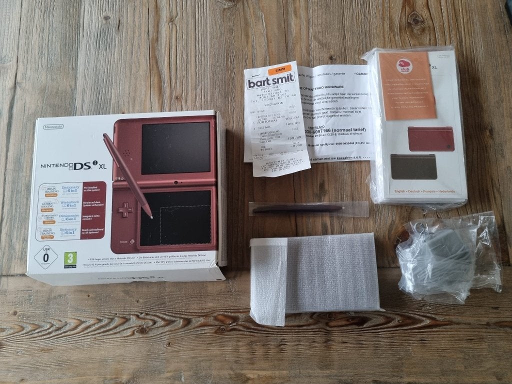 Nintendo DS XL + Nieuw + Aankoop bon - CIB, Ophalen of Verzenden, Zo goed als nieuw, Rood, 3DS