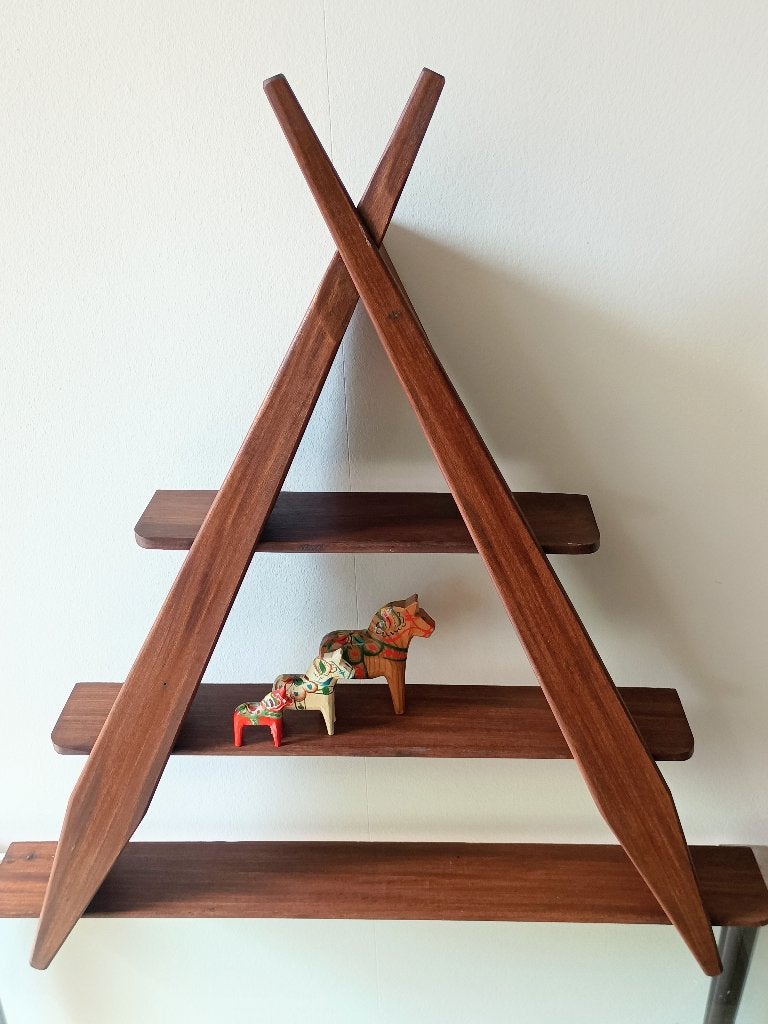 Super leuk Vintage Deens Design Wandrek Teak, Ophalen, Hout, Zo goed als nieuw, Scandinavisch