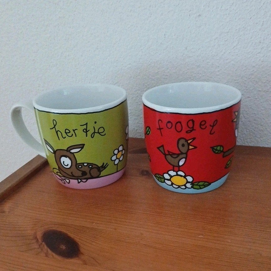 Babette Harms mokken voor Douwe Egberts, Verzenden, Zo goed als nieuw, Overige stijlen, Kop(pen) en/of Schotel(s)