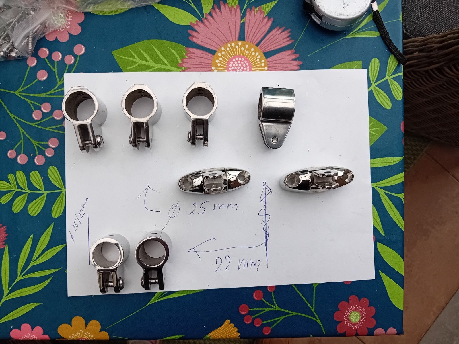 Bootkap beslag RVS 4x 30mm, 2x 22mm, Ophalen of Verzenden