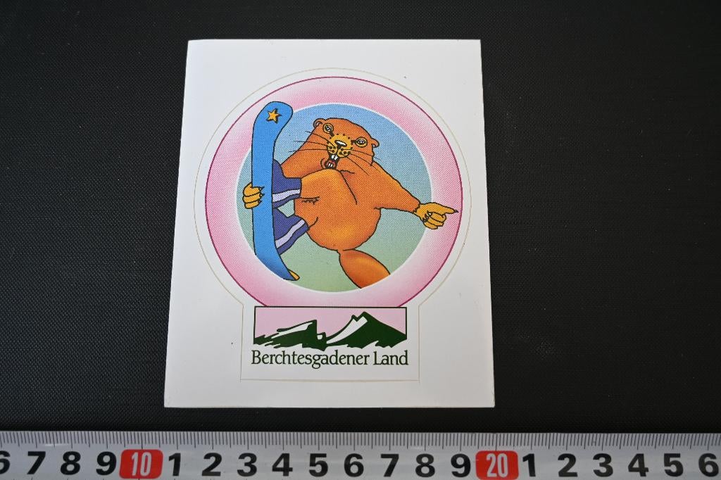 sticker berchtesgadener land strip marmot snowboard, Verzamelen, Stickers, Zo goed als nieuw, Ophalen