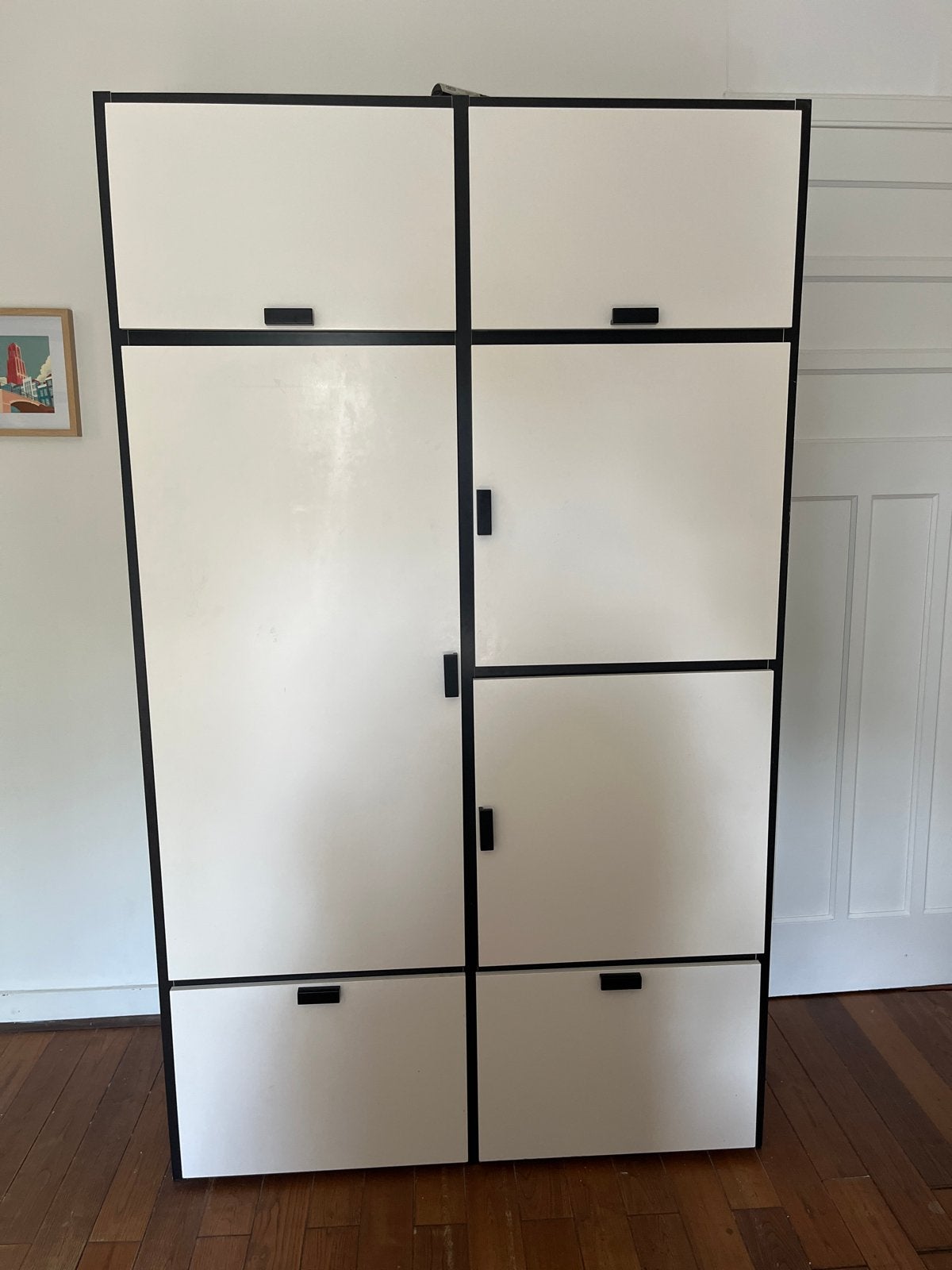 IKEA Kast, wit met zwart, Ophalen, Gebruikt, 100 tot 150 cm, 200 cm of meer