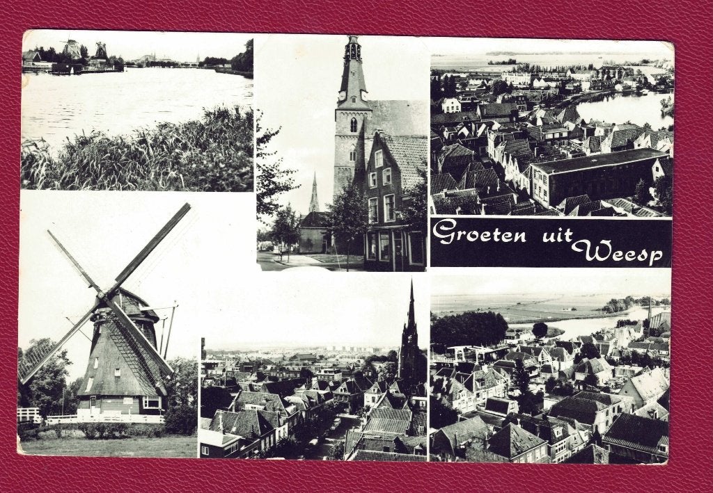 Weesp (gem. A'dam) - Groeten uit - 1972 - Ong., Verzamelen, Ansichtkaarten | Nederland, Ophalen of Verzenden, 1960 tot 1980, Ongelopen