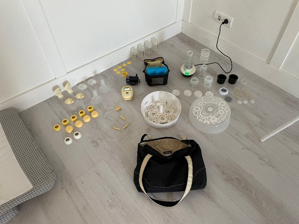 Medela Freestyle KOLF + Difrax Flesverwarmer, Ophalen of Verzenden, Zo goed als nieuw, Borstkolf