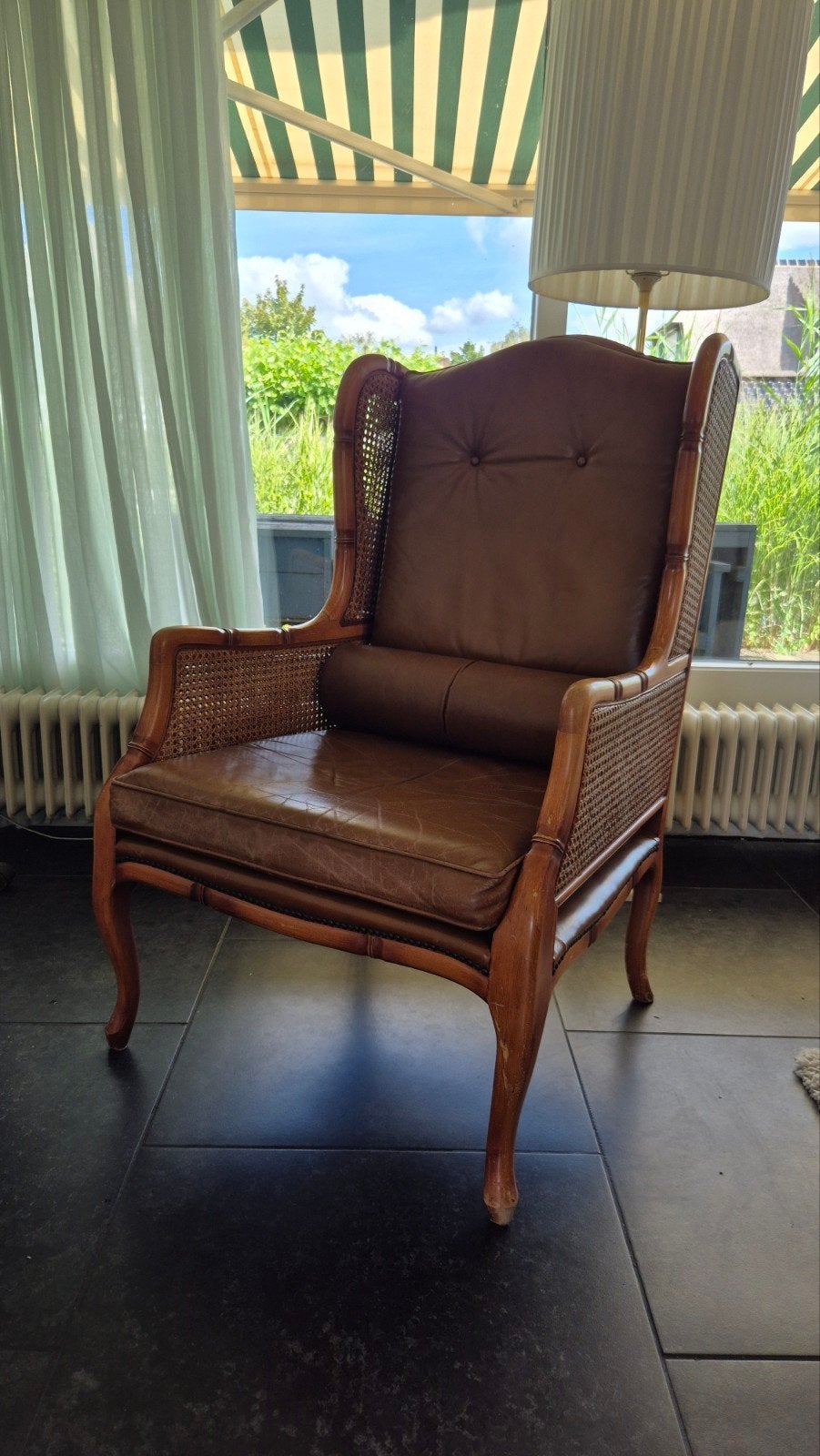 Vintage faux-bamboo fauteuil, Ophalen