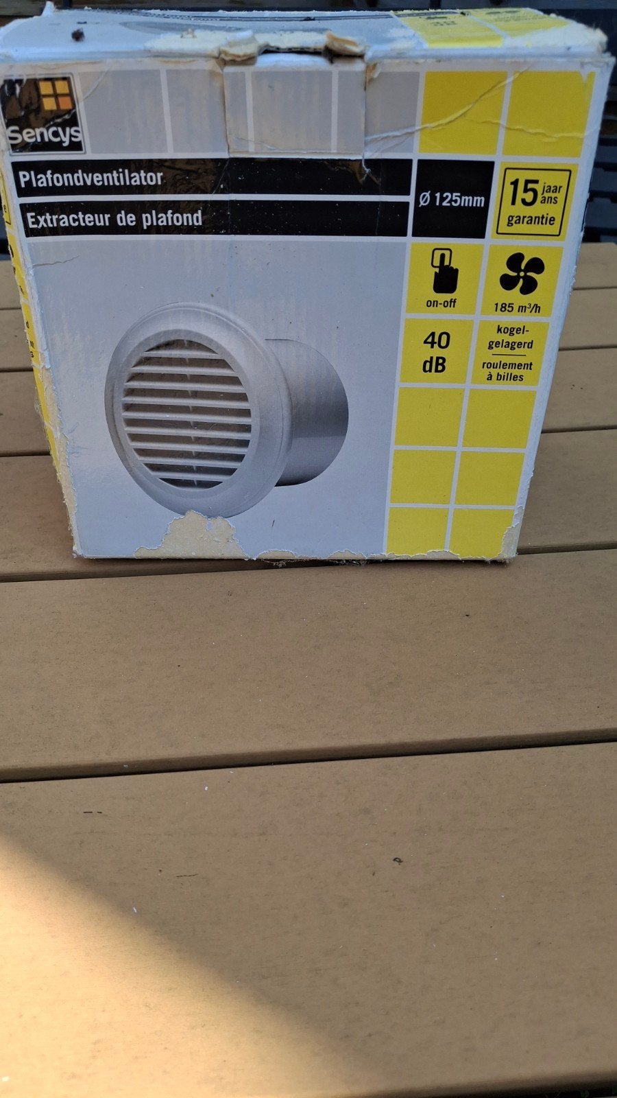 Sencys Plafondventilator Ø125mm - 185m³/h, 40dB, Ophalen, Nieuw, Ventilator