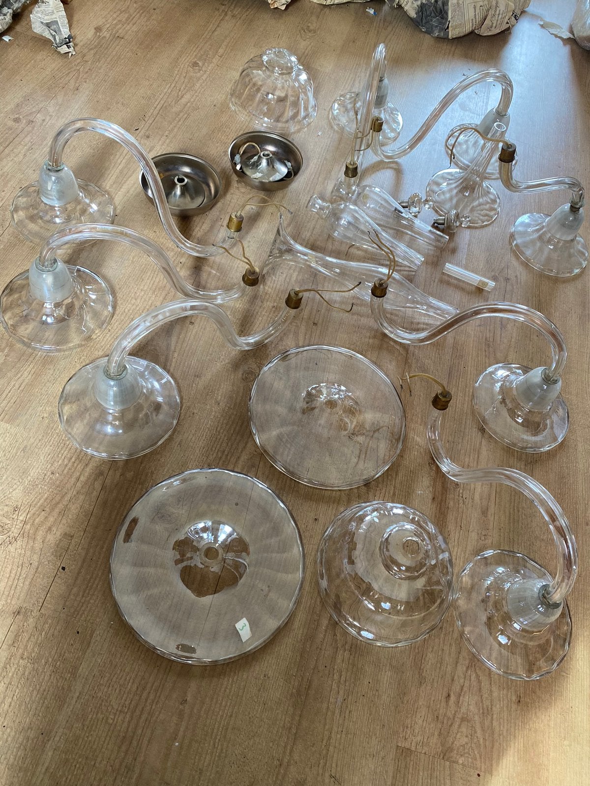 Maruno-stijl Kroonluchters, Huis en Inrichting, Lampen | Kroonluchters, Ophalen, Gebruikt, Glas