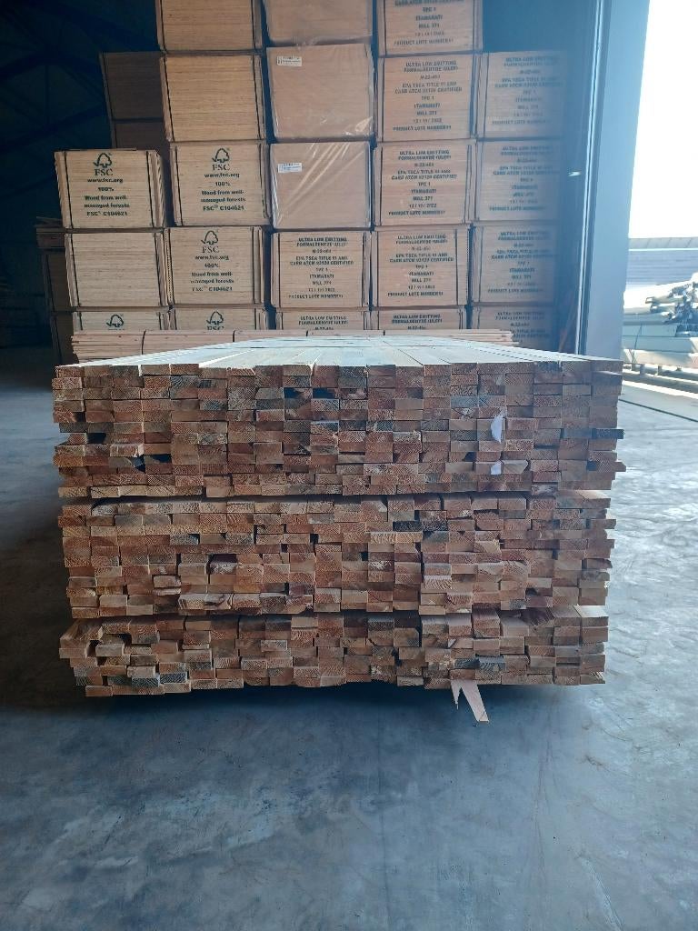 Grote partijen panlatten/tengels, Doe-het-zelf en Verbouw, Hout en Planken, Ophalen, Minder dan 25 mm, Nieuw, Plank