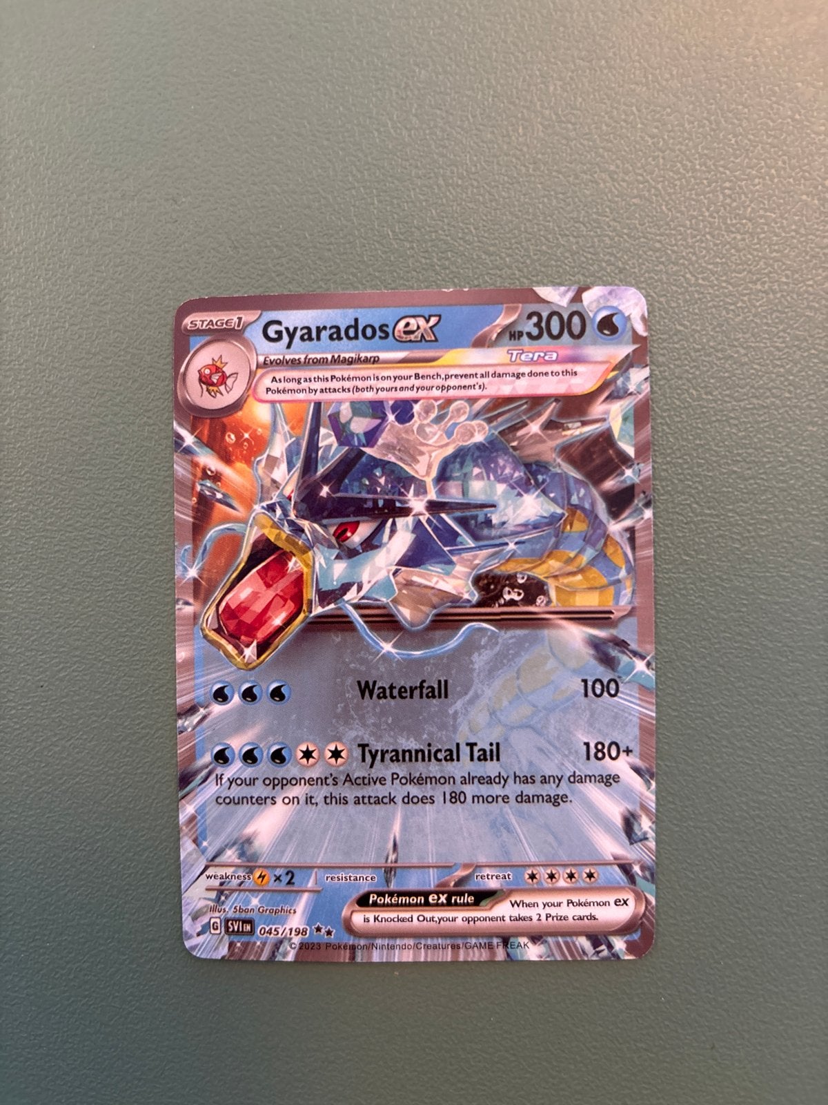 Gyarados ex Tera Pokémon kaart 045/198 Obsidian Flames, Ophalen of Verzenden, Zo goed als nieuw, Losse kaart