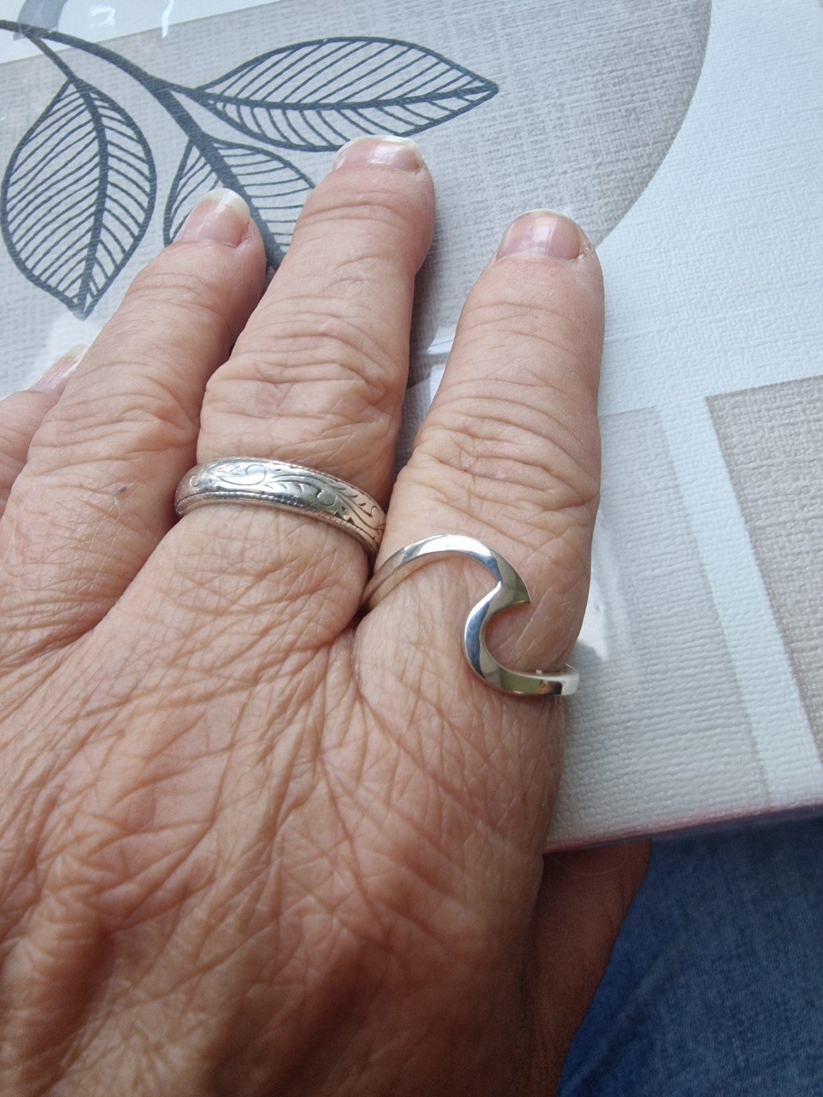 Zilveren Wave Ring 925, Sieraden, Tassen en Uiterlijk, Ringen, Nieuw, Ophalen of Verzenden, 17 tot 18, Dame