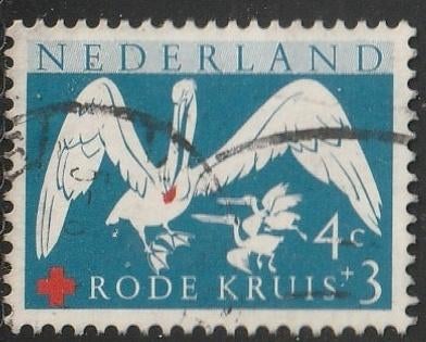 Nederland 1957 695 Rode Kruis 4c, Gest, Postzegels en Munten, Postzegels | Nederland, Ophalen of Verzenden, Na 1940, Gestempeld