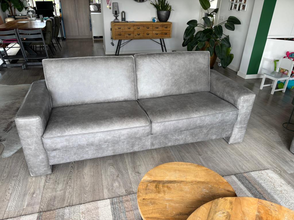 3-zitsbank Leeds Leder, Huis en Inrichting, Banken | Bankstellen, Ophalen of Verzenden, Gebruikt, 75 tot 100 cm