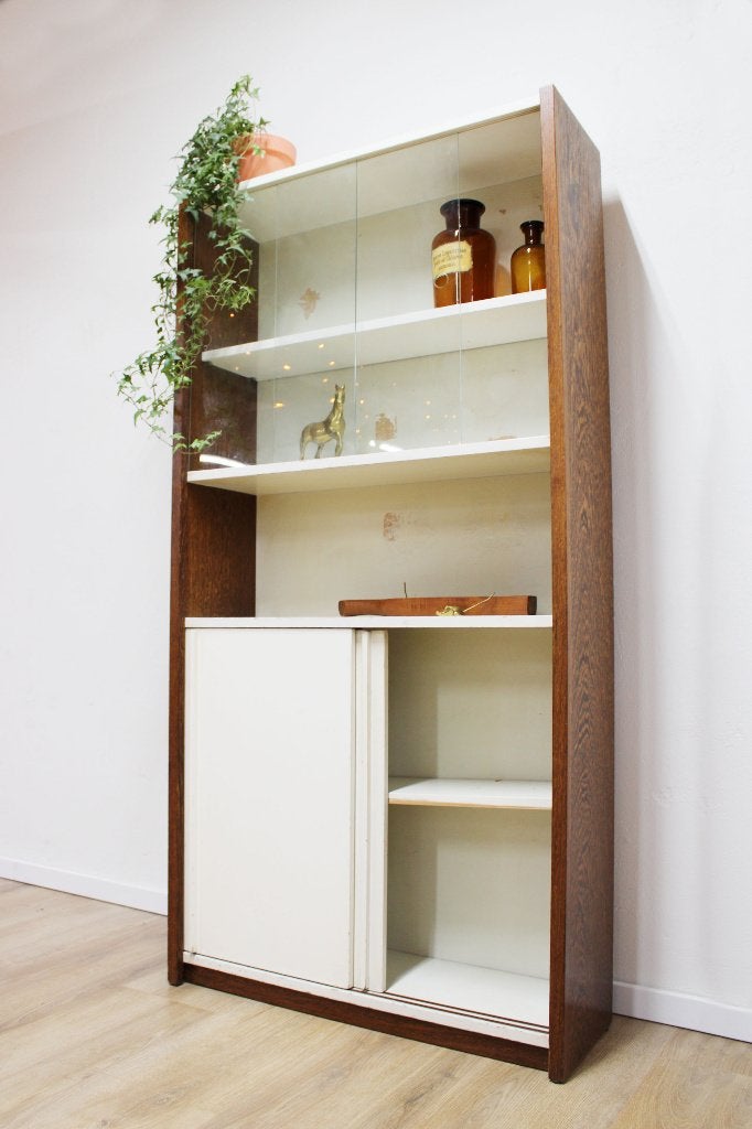 Vintage Borculo vitrine kast, Martin Visser, 't Spectrum, Ophalen, Met plank(en), O, 50 tot 100 cm