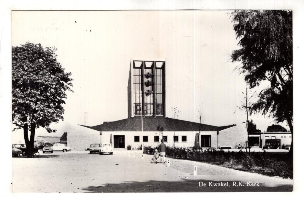 De Kwakel  Kerkplein RK. Kerk, Verzenden, 1940 tot 1960, Ongelopen, Noord-Holland